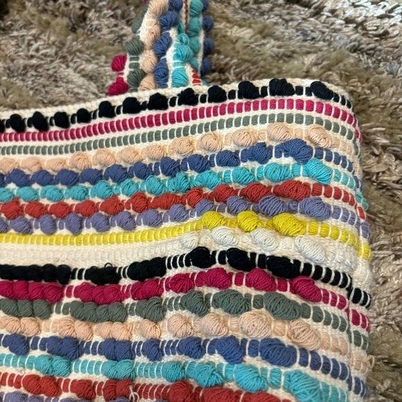 Sole Society Tote Woven Fringe Boho Bag - Picture 3 of 9